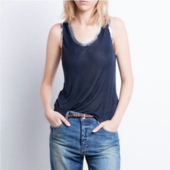 Zadig & Voltaire Dark Blue Women's Tank Top - Picture 1 of 6